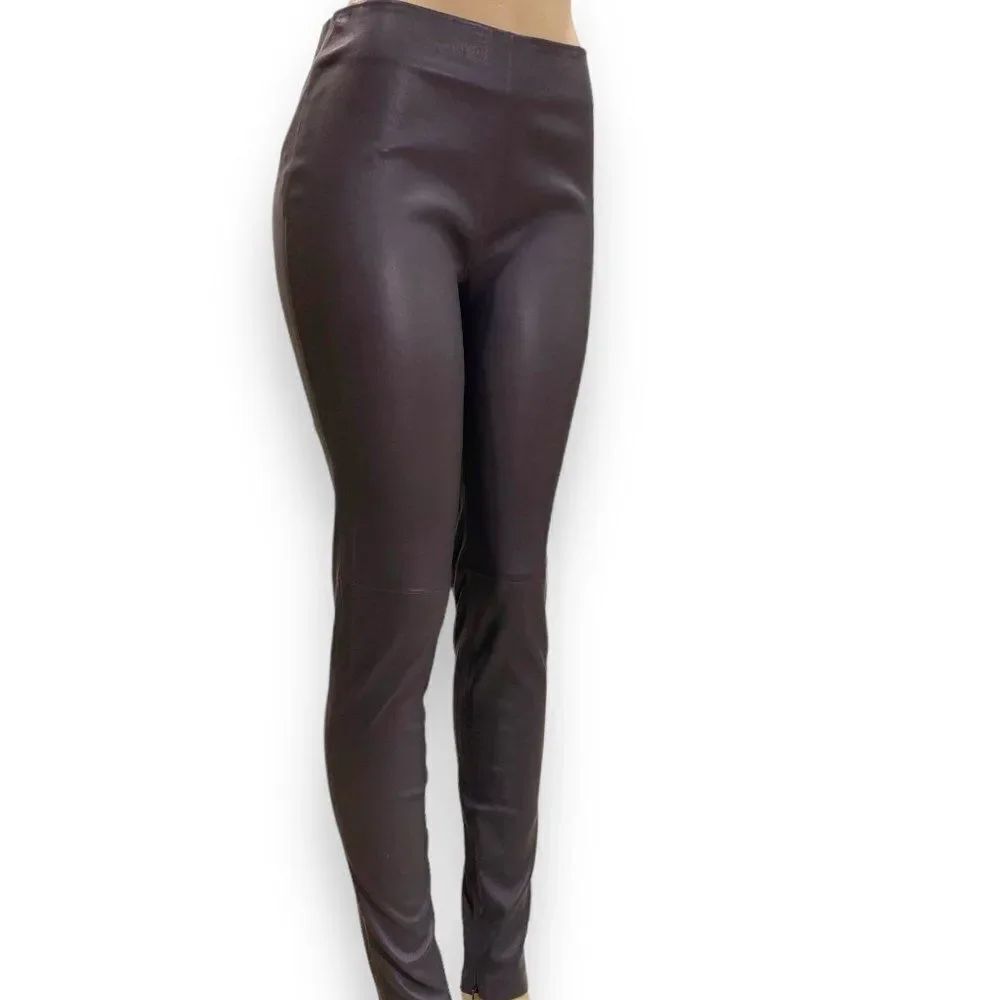 Balenciaga Gray Leather Skinny Pants NEW